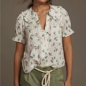 EUC Pilcro Kiera collared button front blouse